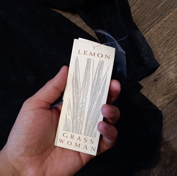 Lemon Grass Black Button-Up Shirt Embroind Size 22w - Picture 5 of 6